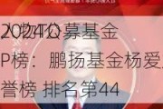 2024公募基金
人物TOP榜：鹏扬基金杨爱斌新进荣誉榜 排名第44