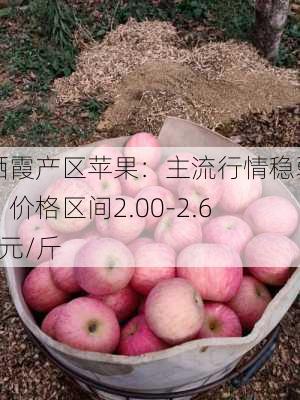 栖霞产区苹果：主流行情稳弱，价格区间2.00-2.60元/斤